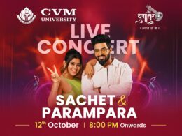 Poster of Sachet and Parampara Live Concert at CVM University, Yugantar 4.0 Yuva Mahotsav 2025, scheduled on 12th October at Shastri Maidan, Vallabh Vidyanagar